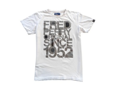 FRED PERRY bawełniany logowany t-shirt S