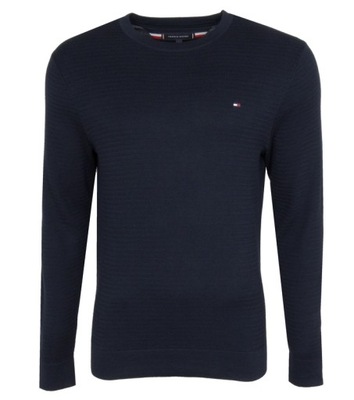 TOMMY HILFIGER sweter męski, bawełniany, granatowy, S