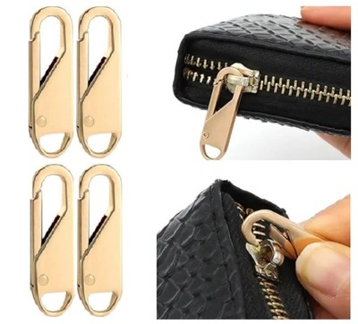 4x ZAWIESZKA DO SUWAKA UCHWYT DO SUWAKA ZŁOTY KARABIŃCZYK UCHWYT DO ZAMKA