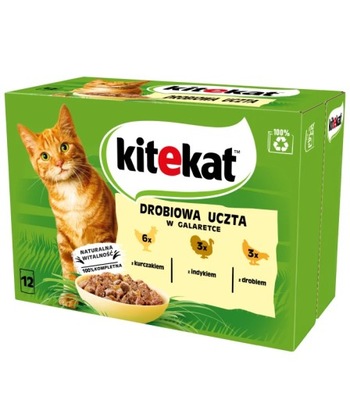 Kitekat Mokra karma dla kotów Drobiowa uczta w galaretce 85 g x 12 sztuk