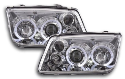 Фонари фары к vw bora od 1998 к 2005 кольца хром led фото №1