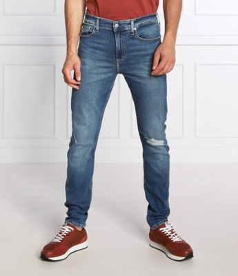 CALVIN KLEIN JEANS jeansy | Slim Fit granatowe