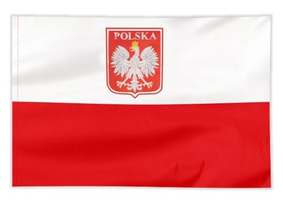 FLAGA POLSKA GODŁO DUŻA 115x65cm