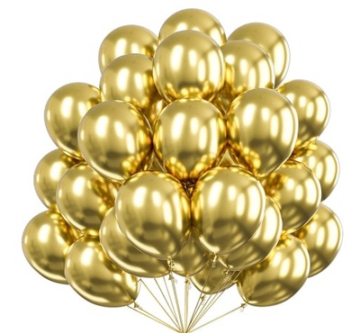Balony lateksowe złote SHINY CHROMOWANE 10 szt