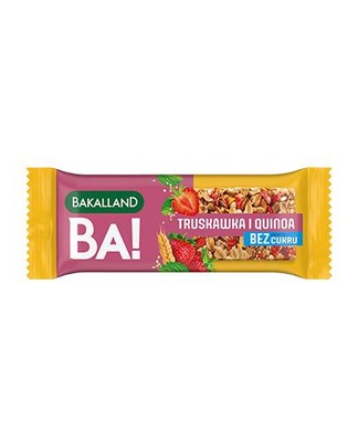 Bakalland BA! Baton zbożowy 5 zbóż Truskawka i Quinoa 30 g