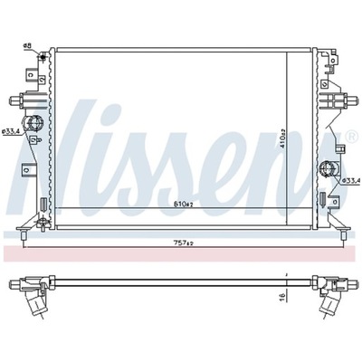 CHLODNICA, SISTEMA DE REFRIGERACIÓN DEL MOTOR NISSENS 606607  