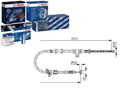 Bosch трос гальма ручного mitsubishi carisma 1. фото №1