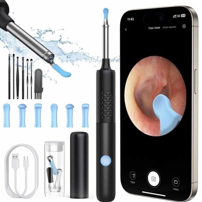 SMART OTOSKOP KAMERA CZYSZCZENIE USZU WOSK WIFI HD BEZPRZEWODOWA
