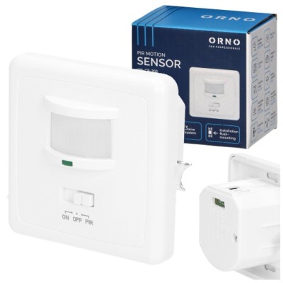 CZUJNIK RUCHU PODTYNKOWY DO PUSZKI REGULACJA PIR LED CZUJKA 1200W BIAŁY 160