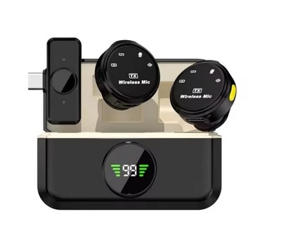 2 MIKROFONY BEZPRZEWODOWE USB-C PRZENOŚNY MINI MIKROFON Q8