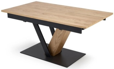 Stół Rozkładany 160x90 FANIS Halmar Naturalny Czarny – Nowoczesny Design