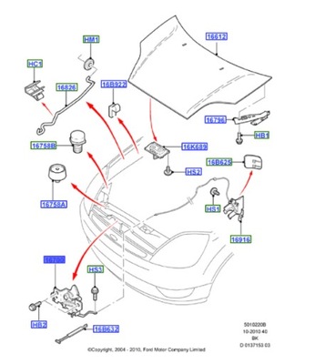 Замок капот ford fusion fiesta mk6 фото №1