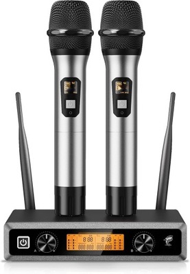 TONOR Bezprzewodowy mikrofon UHF, podwójny zestaw, 60 m
