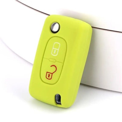 2 BUTTONS SILICONE REMOTE KEY CASE PROTECT COVER PARA PEUGEOT 107 207~60836  