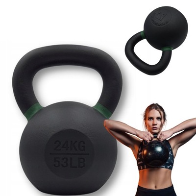 KETTLEBELL ŻELIWNY 24KG ODWAŻNIK KULA HANTEL DO ĆWICZEŃ FITNESS CIĘŻAREK