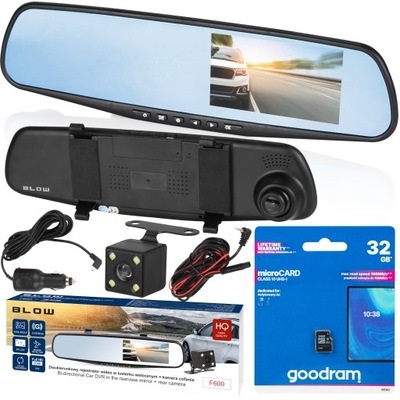 Camera, mirror, recorder BLOW HD DVR, front, back