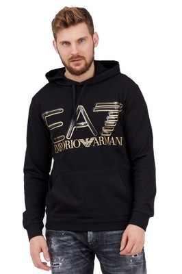 EA7 EMPORIO ARMANI Czarna bluza z dużym logo r M