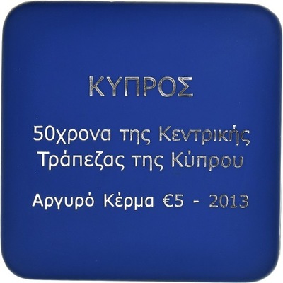 Cypr, 5 Euro, 50th Anniversary - Central Bank, 201