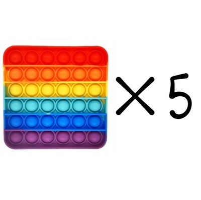 PUSH BUBBLE POP IT ZABAWKA SENSORYCZNA KWADRAT 5 SZTUK