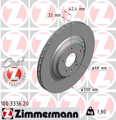 ZIMMERMANN 100.3336.20 ДИСК ГАЛЬМІВНИЙ