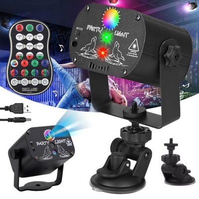 LASER PROJEKTOR DISCO DYSKOTEKOWY RGB 60 OBRAZÓW KOLOROWYCH ŚWIATŁA PARTY