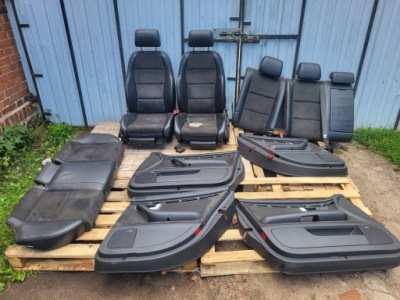 Сидіння + обшивки заднє сидіння audi a4 b6 s line pół шкіра алькантара комплект фото №1