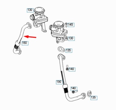 Mercedes-benz c-class w204 труба egr правая a1561411604 фото №1