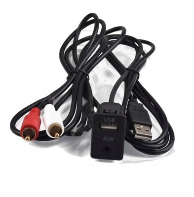 AUTO 2 RCA AUX USB MESKI DASH 2RCA ADAPTADOR PARA  