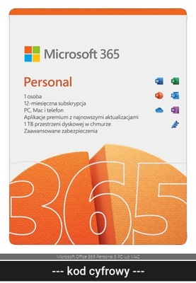 Microsoft Office 365 Personal 5 PC lub MAC