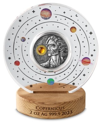 10 euro - Mikołaj Kopernik 2023 - Malta - 2 oz Ag - bursztyn
