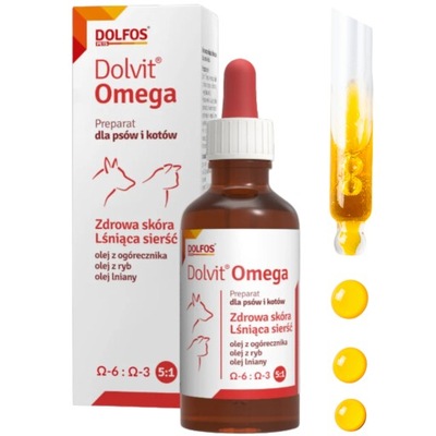 omega 3 omega 6 Dolfos Dolvit Omega 50ml na wypadanie sierści