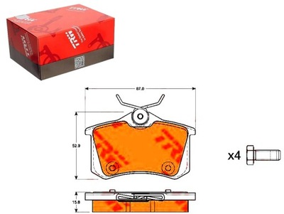 КОМПЛЕКТ КОЛОДОК ТОРМОЗНЫХ TRW BBP1512 P61088 P85