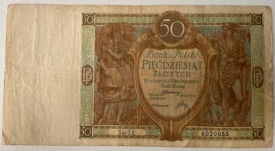 50 złotych 1929 r. seria E.Ł.