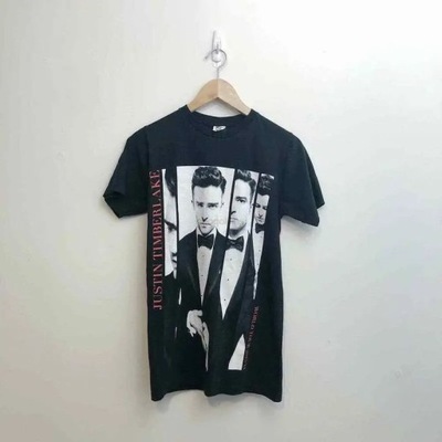 2013 Justin Timberlake World Tour Black Merch Music T-Shirt Koszulka