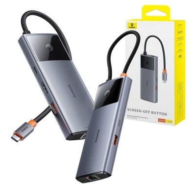 BASEUS HUB ADAPTER USB-C 6W1 USB-A 3.0 USB-C HDMI RJ45 LAN USB-C PD 100W