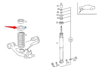 Підкладка пружини гумовий елемент mercedes 21mm a2103210584 фото №1