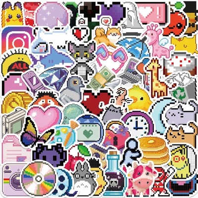 100 PIECES PIXEL WIND CARTOON ANIME STICKERS GRAFFI LOK7441  