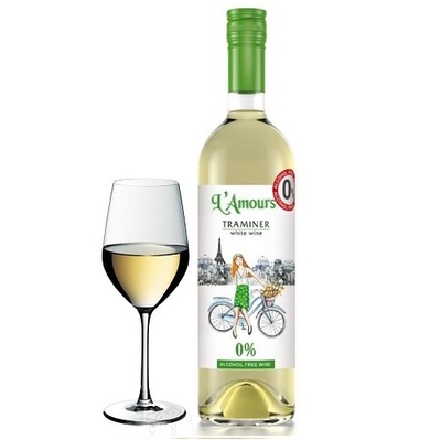 L'AMOURS TRAMINER wino bezalkoholowe białe półsłod