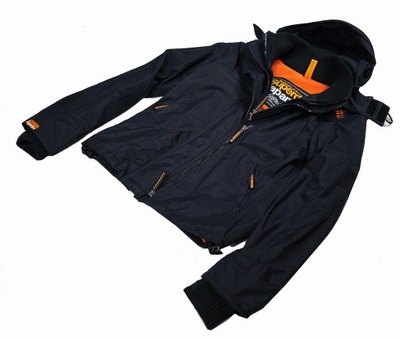 SUPERDRY FIRMOWA CZARNA KURTKA Z KAPTUREM - S