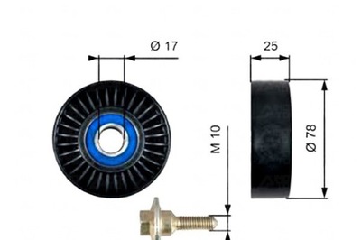 Gates ролик напрямна ремінь citroen c5 c5 i c5 ii фото №1