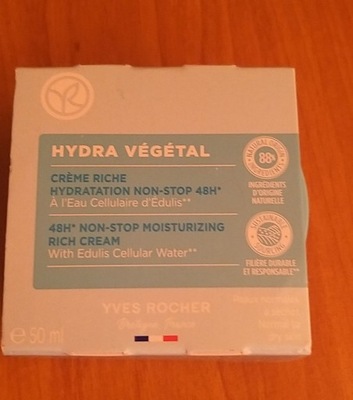 Yves Rocher Aksamitny krem nawilżający Hydra Veget
