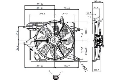 Nissens вентилятор радиатора с корпус nissan ku фото №1