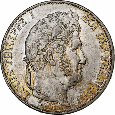Francja, Louis-Philippe, 5 Francs, 1845, Paris, Sr