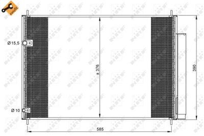 NRF CONDENSADOR DE ACONDICIONADOR TOYOTA AURIS/AVENSIS 09-  