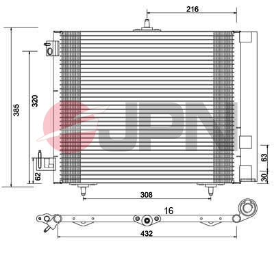 RADUADOR DE ACONDICIONADOR C2 03-, C3 02-, 1007 05-  