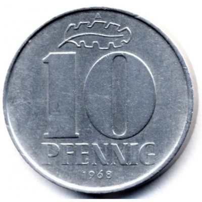 NRD 10 pfennig fenigów 1968 Niemiecka Republika Demokratyczna