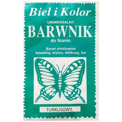 Barwnik do tkanin farba z motylem TURKUSOWY