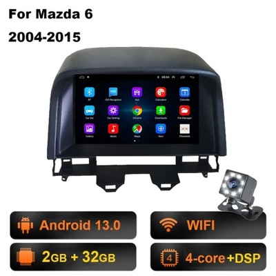 RADIO DE AUTOMÓVIL CON NAVEGACIÓN GPS PARA MAZDA 6 2004-2015 ANDROID 13 CARPLAY DSP  