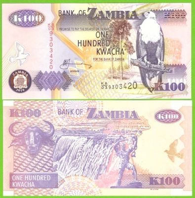 ZAMBIA 100 KWACHA 2010 P-38i UNC