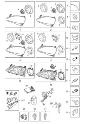 OPRAWA LUCES FAROS OPEL CORSA C, MERIVA A  